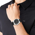 RUSTET 1853 Chronograph Quartz Dial Black With Silver Details 3ATM Water Resistant Analog Watch - For Men