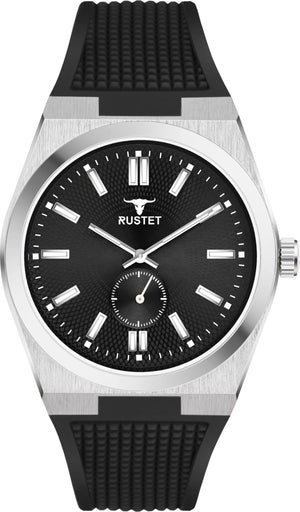 RUSTET 1853 Chronograph Quartz Dial Black With Silver Details 3ATM Water Resistant Analog Watch - For Men