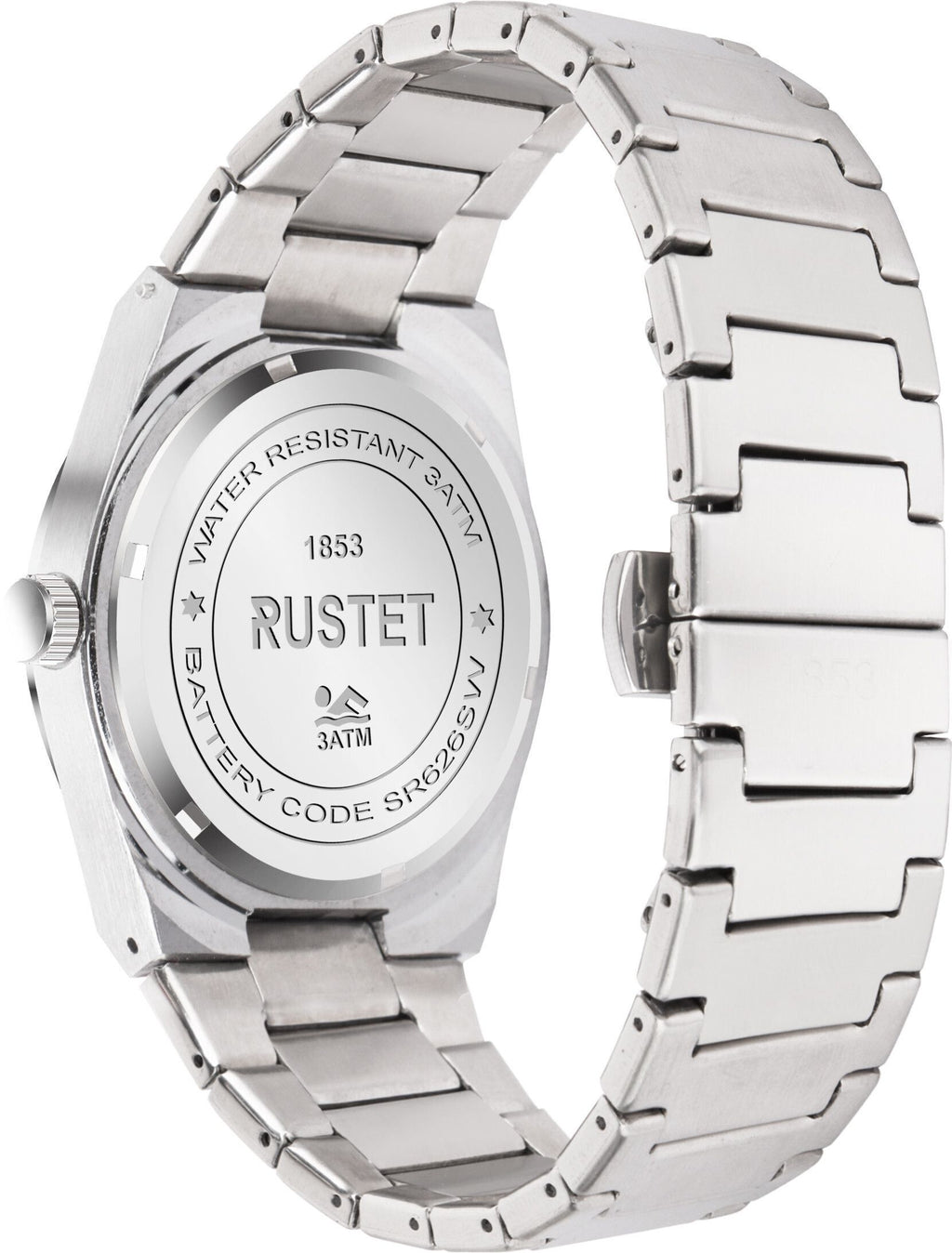 RUSTET 1853 Chronograph Quartz Dial Black With Silver Details 3ATM Water Resistant Analog Watch - For Men