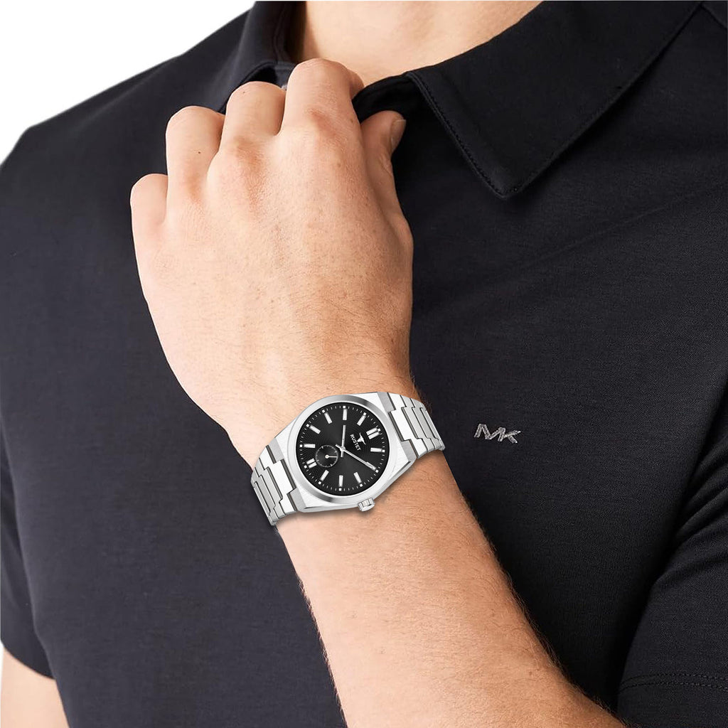 RUSTET 1853 Chronograph Quartz Dial Black With Silver Details 3ATM Water Resistant Analog Watch - For Men