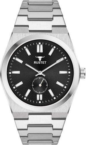 RUSTET 1853 Chronograph Quartz Dial Black With Silver Details 3ATM Water Resistant Analog Watch - For Men