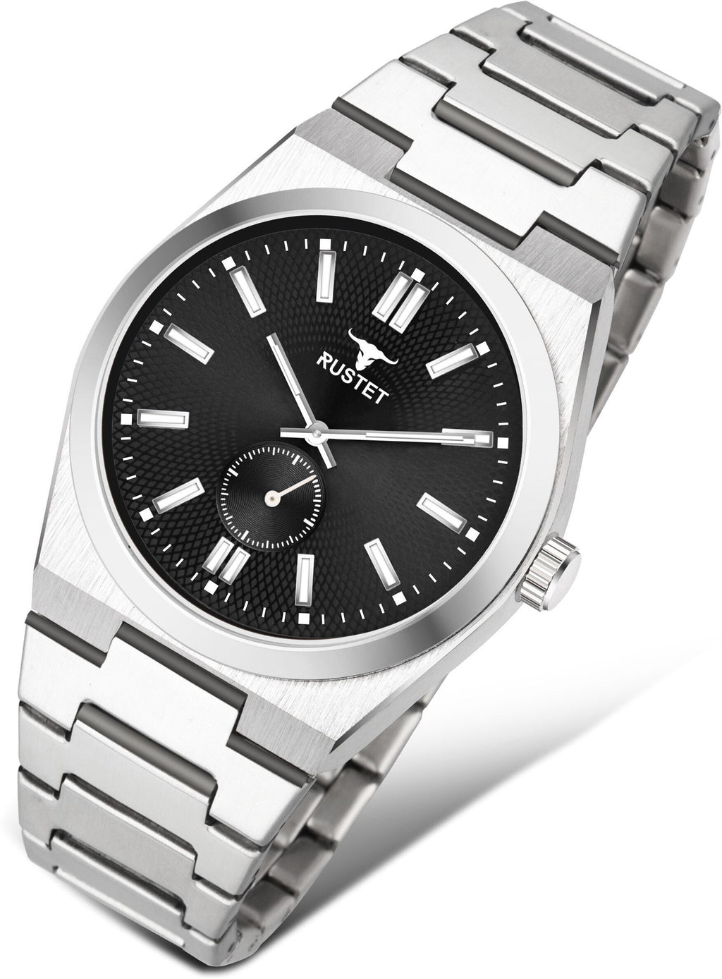 RUSTET 1853 Chronograph Quartz Dial Black With Silver Details 3ATM Water Resistant Analog Watch - For Men