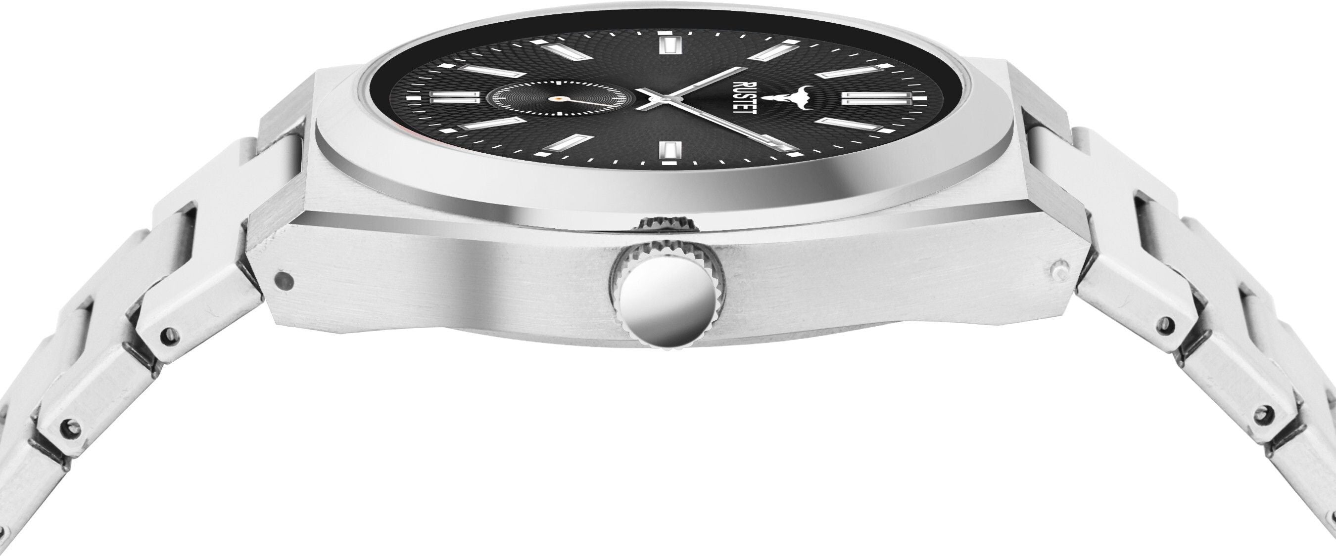 RUSTET 1853 Chronograph Quartz Dial Black With Silver Details 3ATM Water Resistant Analog Watch - For Men