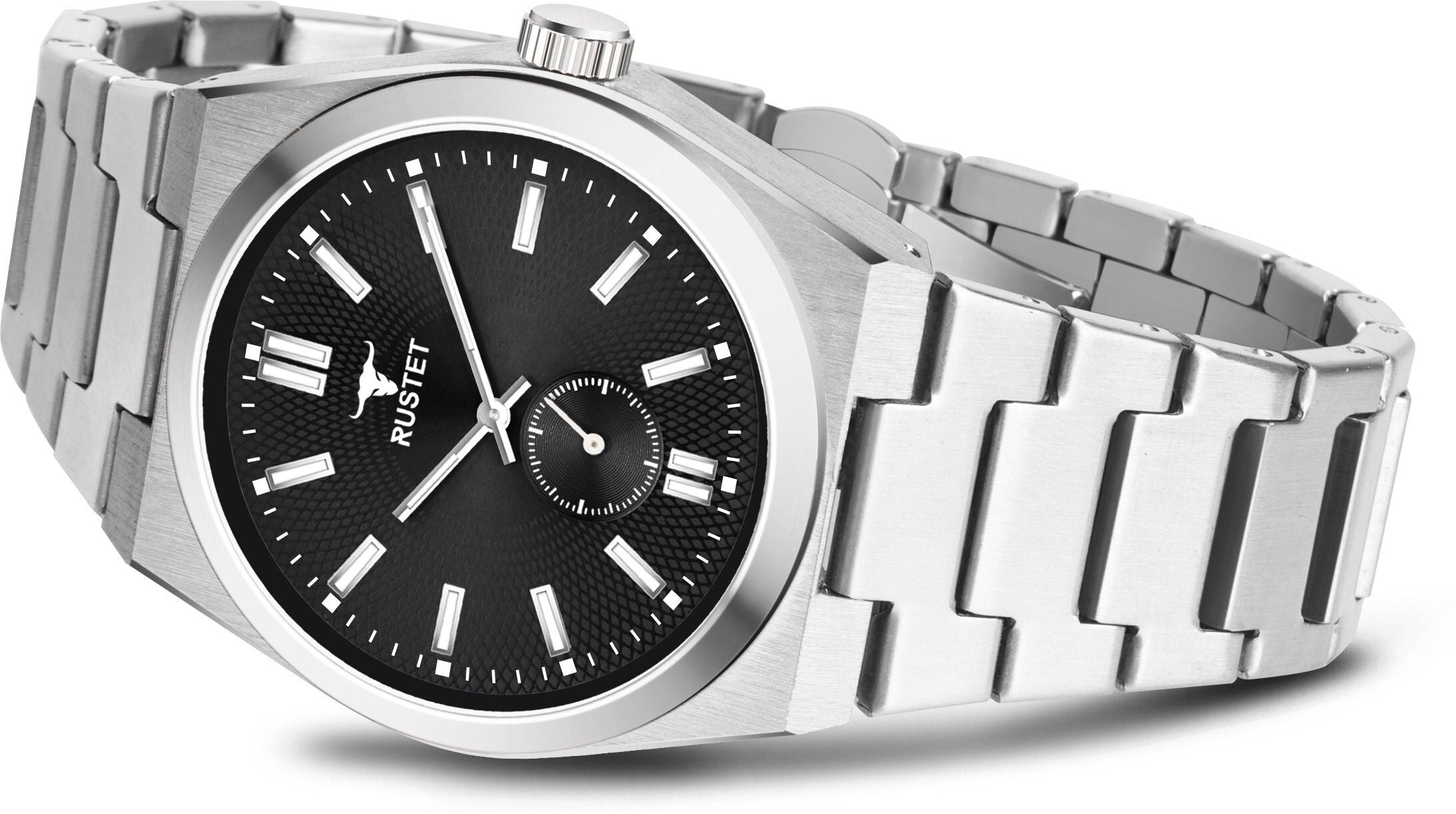RUSTET 1853 Chronograph Quartz Dial Black With Silver Details 3ATM Water Resistant Analog Watch - For Men