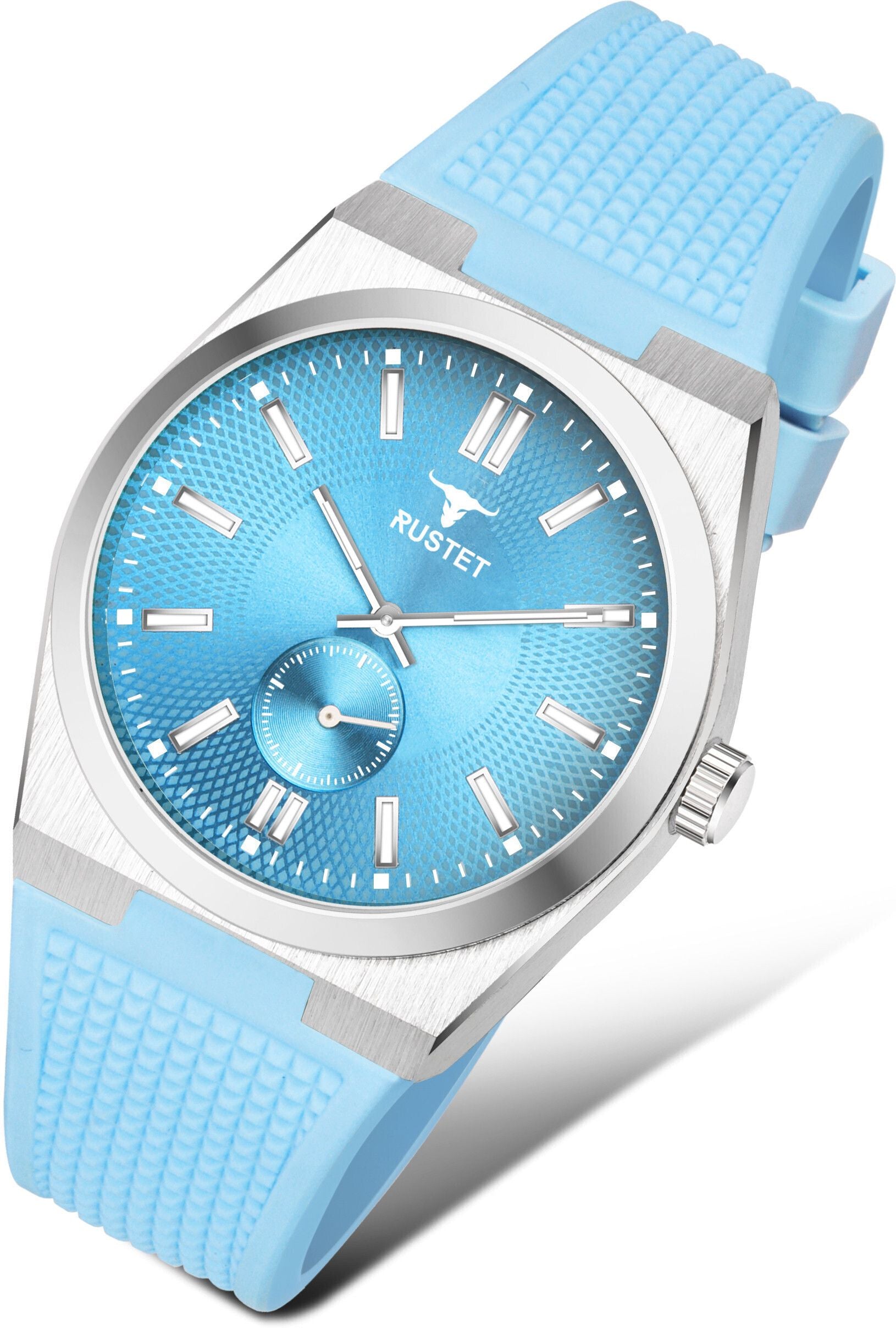 RUSTET 1853 Chronograph Quartz Dial Blue With Silver Details 3ATM Water Resistant Analog Watch - For Men
