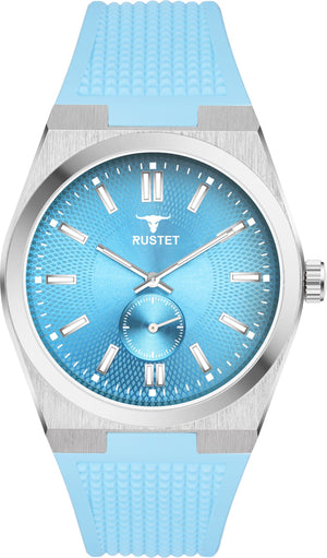 RUSTET 1853 Chronograph Quartz Dial Blue With Silver Details 3ATM Water Resistant Analog Watch - For Men