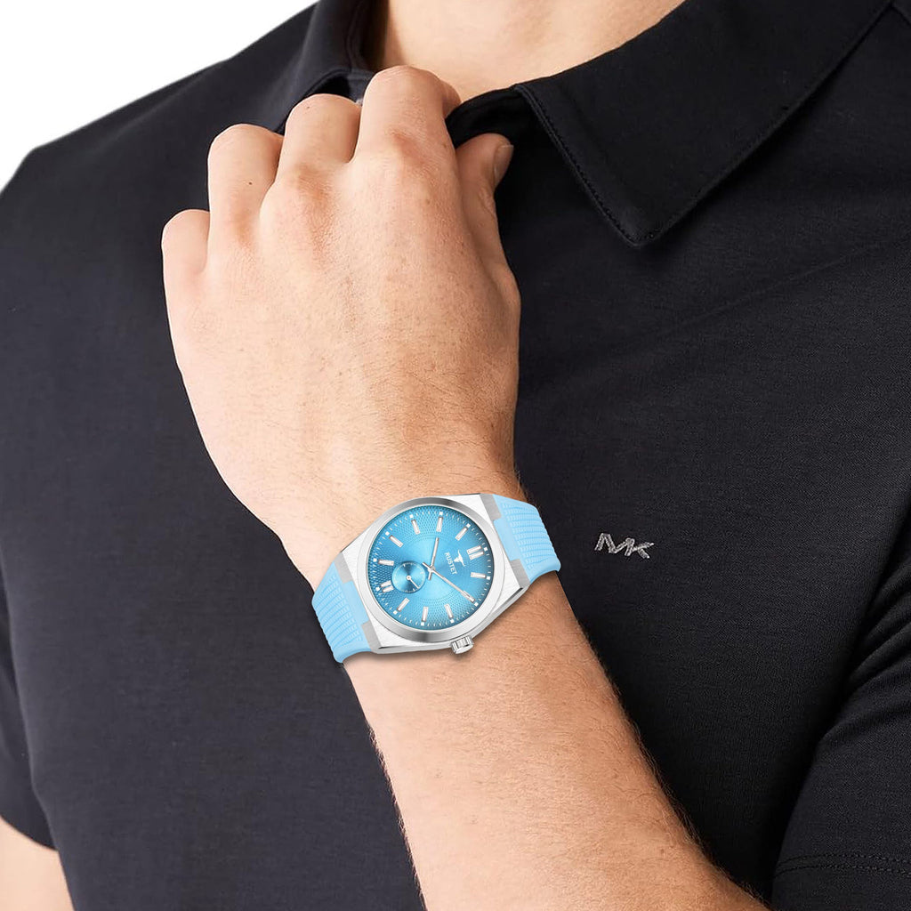 RUSTET 1853 Chronograph Quartz Dial Blue With Silver Details 3ATM Water Resistant Analog Watch - For Men