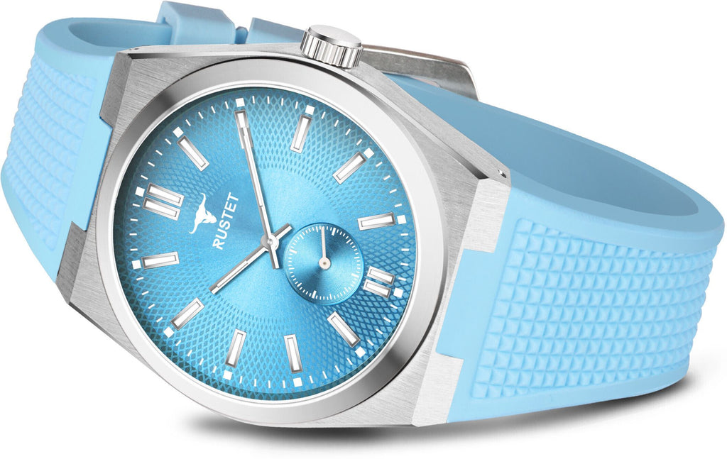 RUSTET 1853 Chronograph Quartz Dial Blue With Silver Details 3ATM Water Resistant Analog Watch - For Men