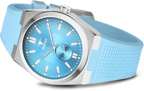 RUSTET 1853 Chronograph Quartz Dial Blue With Silver Details 3ATM Water Resistant Analog Watch - For Men