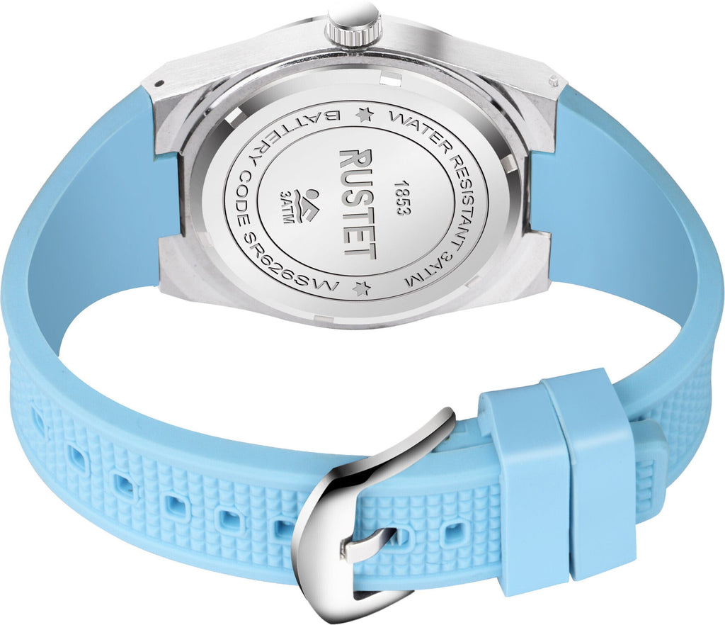 RUSTET 1853 Chronograph Quartz Dial Blue With Silver Details 3ATM Water Resistant Analog Watch - For Men