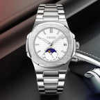 YHMEI Quartz Chronograph Date 3ATM Waterproof Sport Stainless Steel Strap Analog Watch - For Men