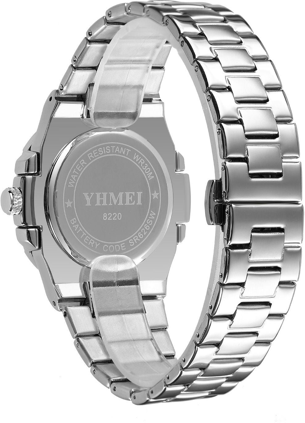 YHMEI Quartz Chronograph Date 3ATM Waterproof Sport Stainless Steel Strap Analog Watch - For Men
