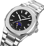 YHMEI Quartz Chronograph Date 3ATM Waterproof Sport Stainless Steel Strap Analog Watch - For Men