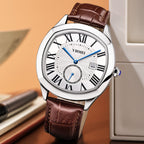 YHMEI Round Chronograph Date 3ATM Waterproof Business Sports Leather Strap Analog Watch - For Women