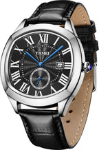 YHMEI Round Chronograph Date 3ATM Waterproof Business Sports Leather Strap Analog Watch - For Women