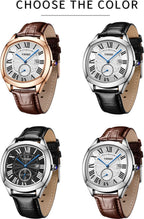 YHMEI Round Chronograph Date 3ATM Waterproof Business Sports Leather Strap Analog Watch - For Women