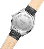 YHMEI Round Chronograph Date 3ATM Waterproof Business Sports Leather Strap Analog Watch - For Women
