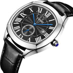 YHMEI Round Chronograph Date 3ATM Waterproof Business Sports Leather Strap Analog Watch - For Women