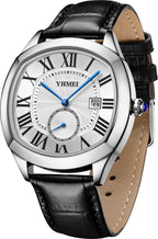 YHMEI Round Chronograph Date 3ATM Waterproof Business Sports Leather Strap Analog Watch - For Women