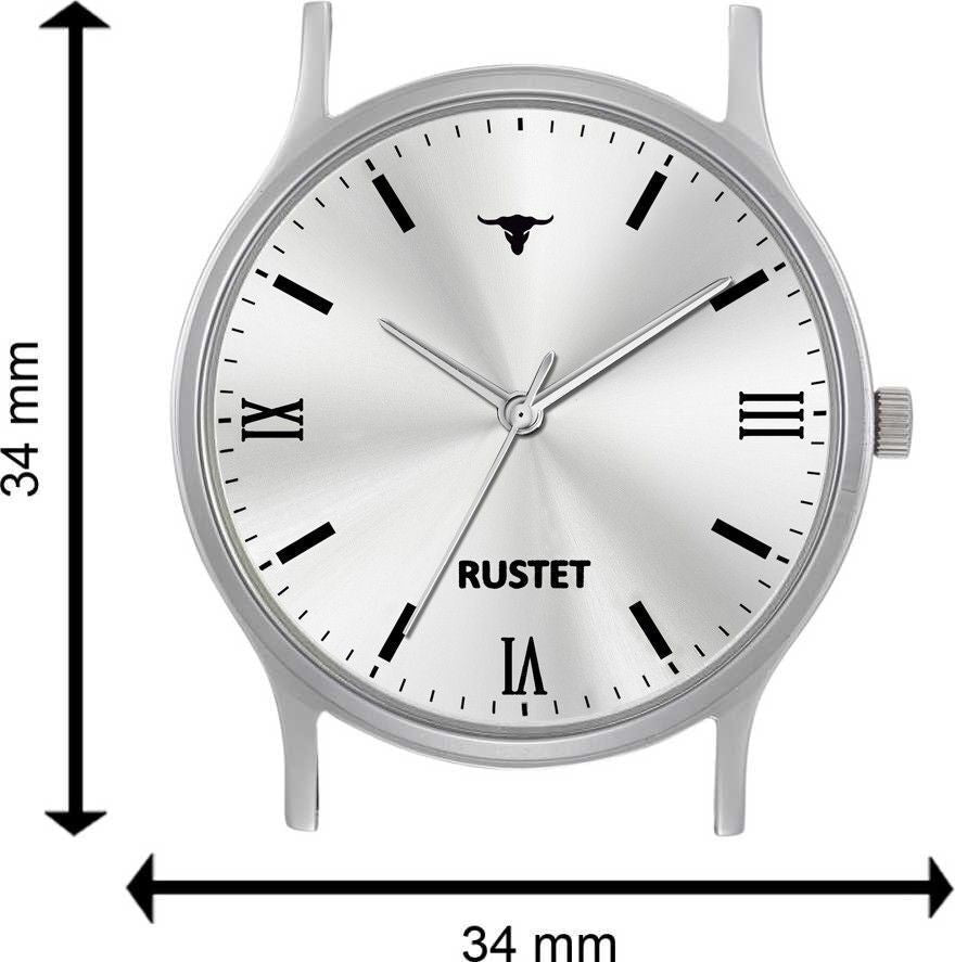 RUSTET AS000010B Stainless Steel Chain Water Resistant Analog Watch - For Men