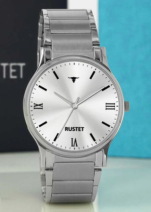 RUSTET AS000010B Stainless Steel Chain Water Resistant Analog Watch - For Men