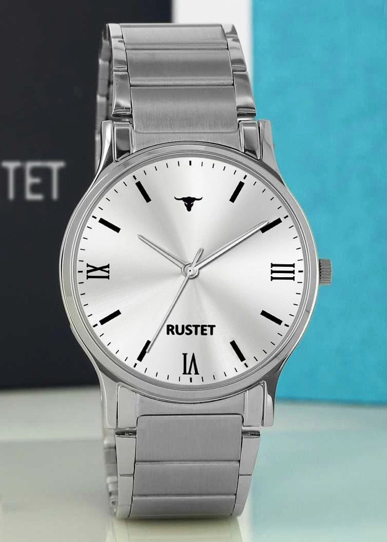 RUSTET AS000010B Stainless Steel Chain Water Resistant Analog Watch - For Men