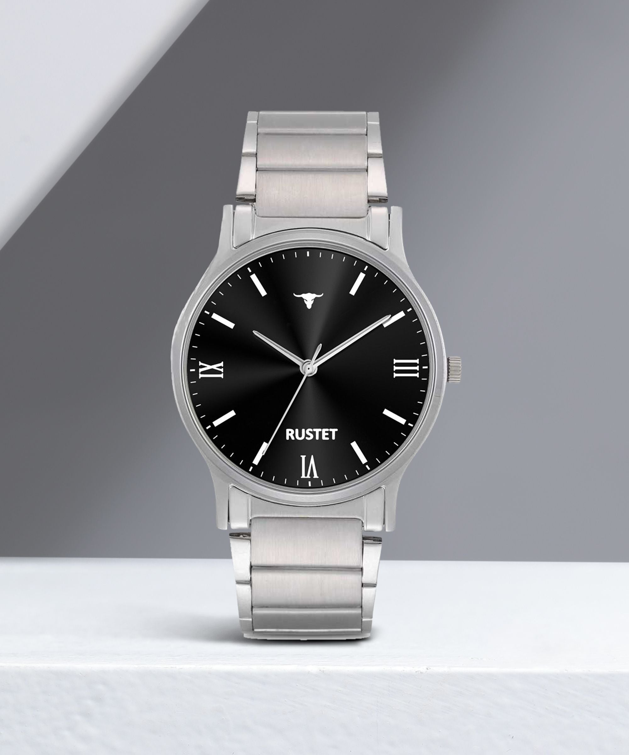 RUSTET AS000010B Stainless Steel Chain Water Resistant Analog Watch - For Men