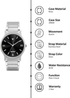 RUSTET AS000010B Stainless Steel Chain Water Resistant Analog Watch - For Men