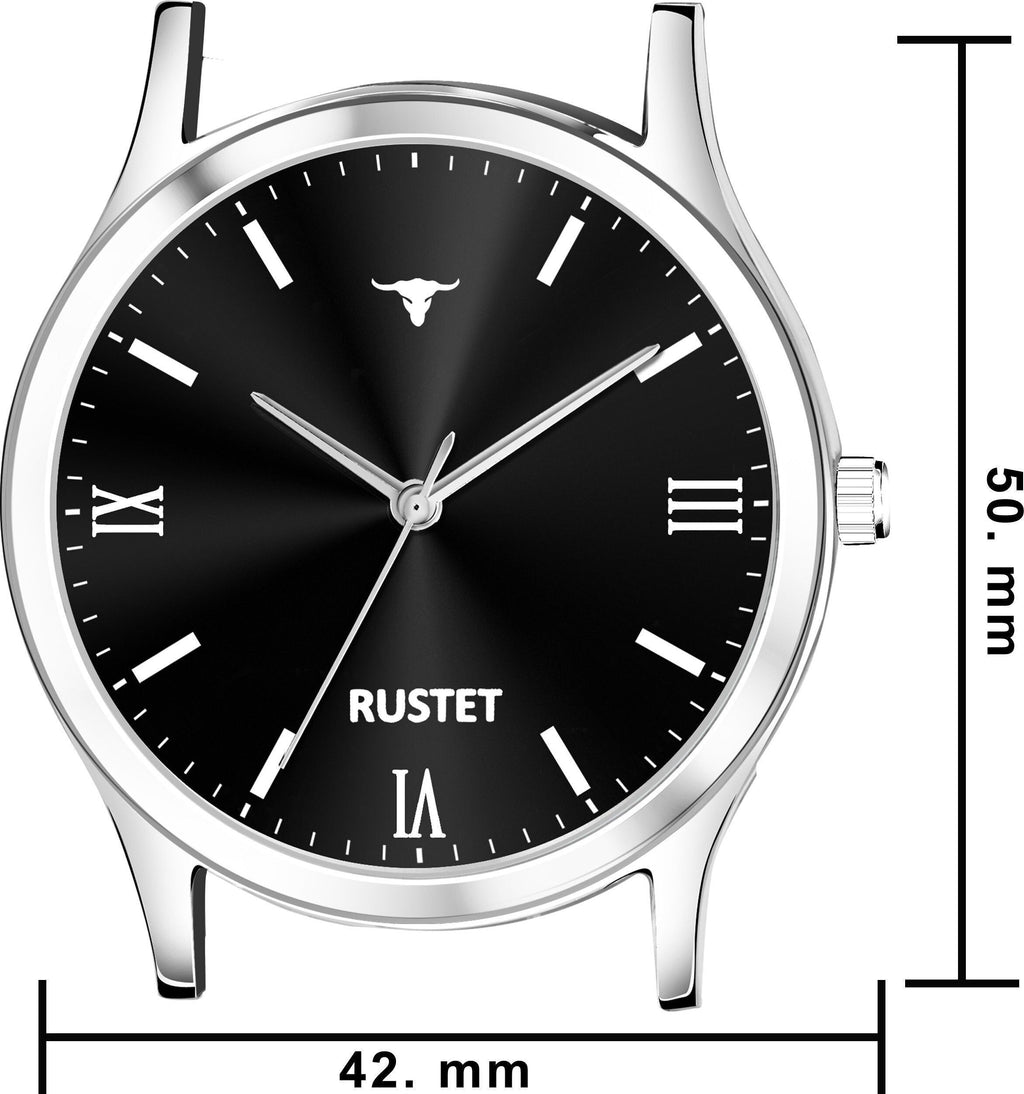 RUSTET AS000010B Stainless Steel Chain Water Resistant Analog Watch - For Men