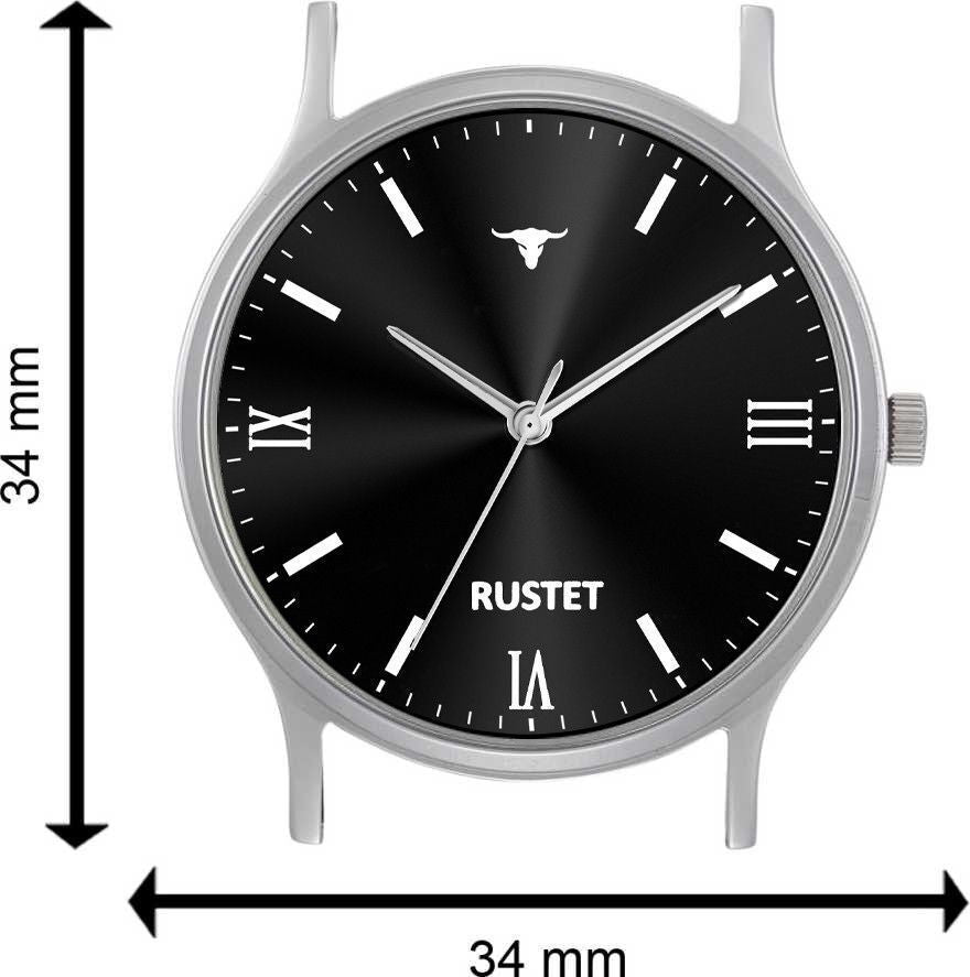 RUSTET AS000010B Stainless Steel Chain Water Resistant Analog Watch - For Men