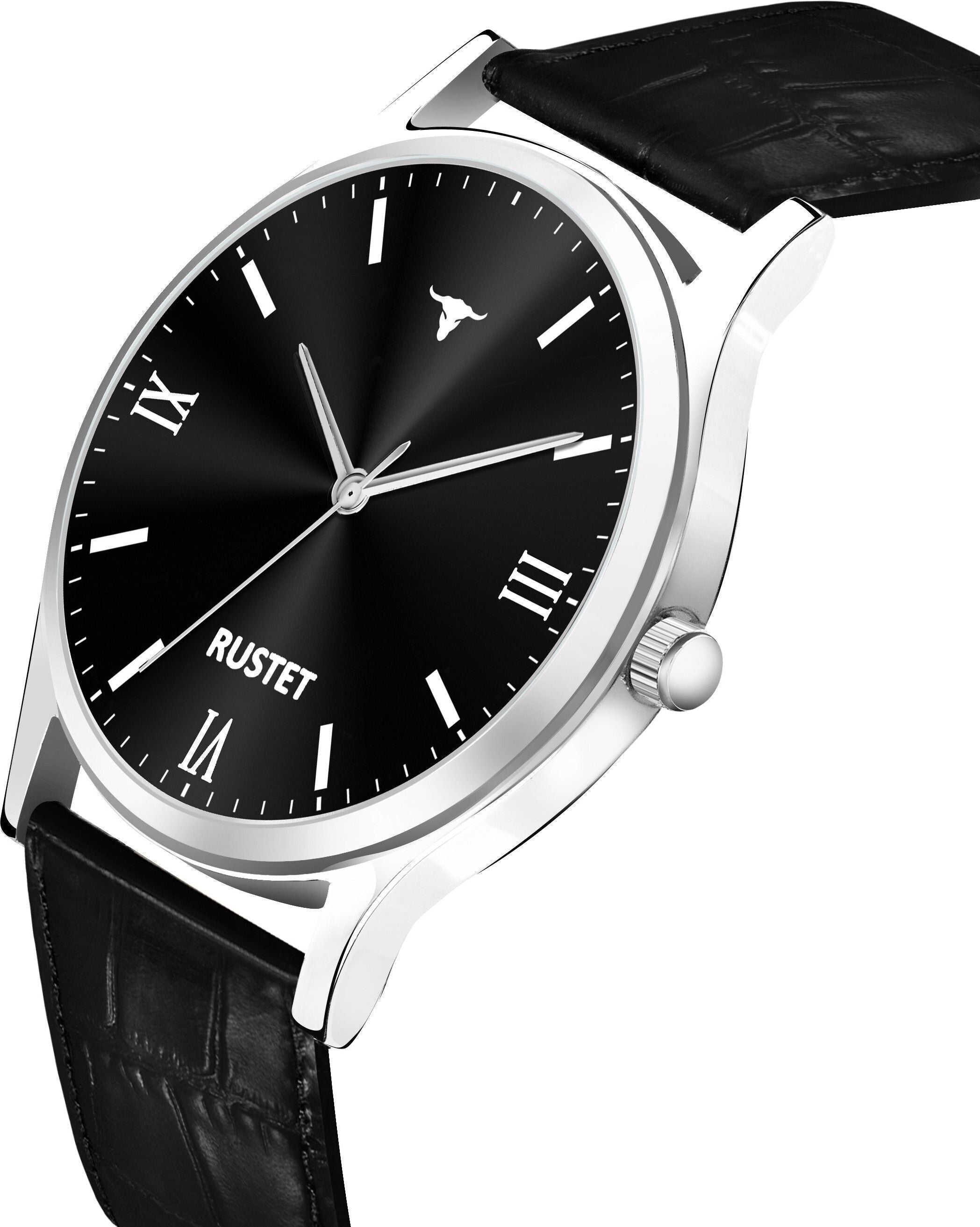 RUSTET AS000010B Stainless Steel Chain Water Resistant Analog Watch - For Men