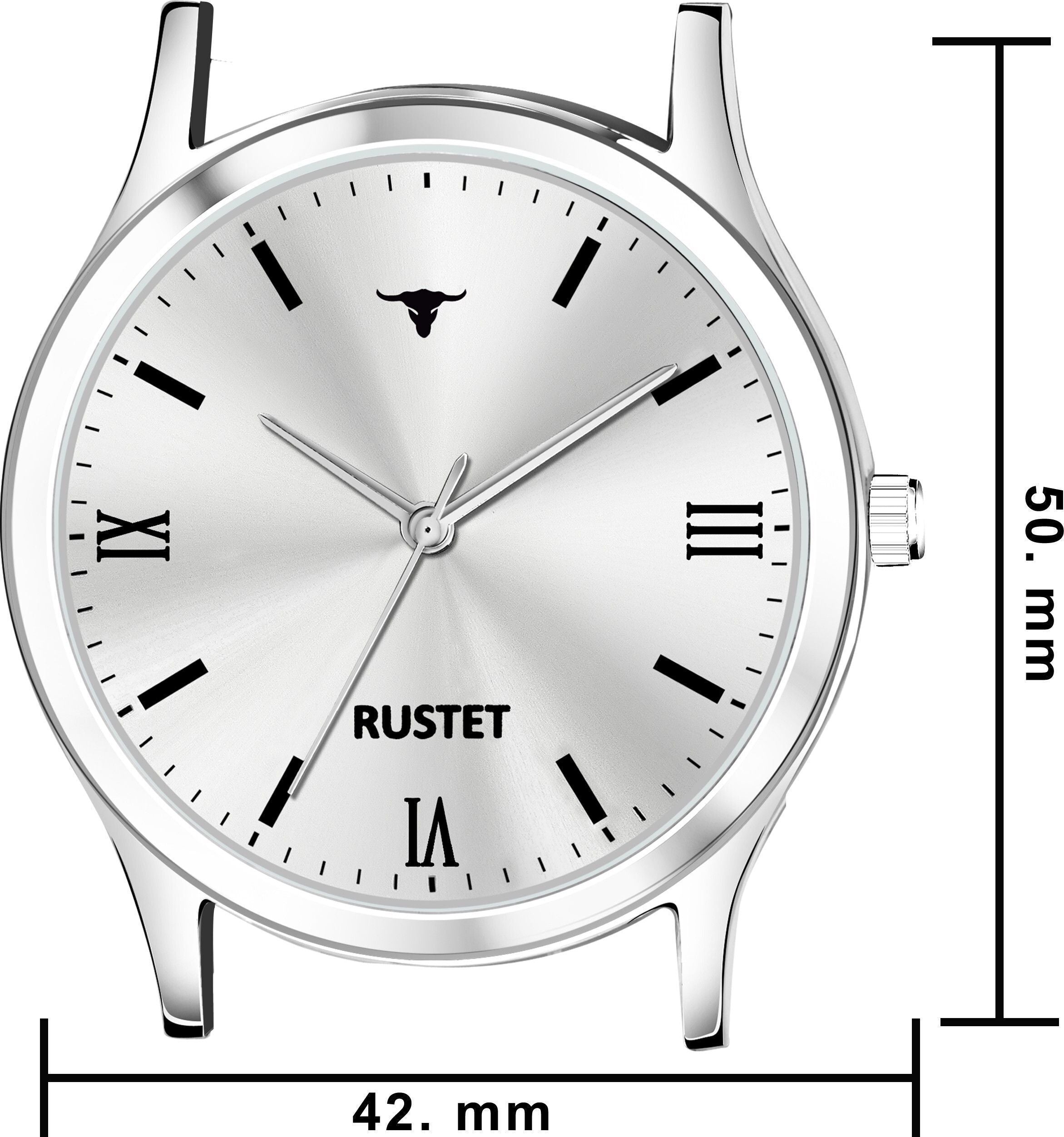 RUSTET AS000010B Stainless Steel Chain Water Resistant Analog Watch - For Men