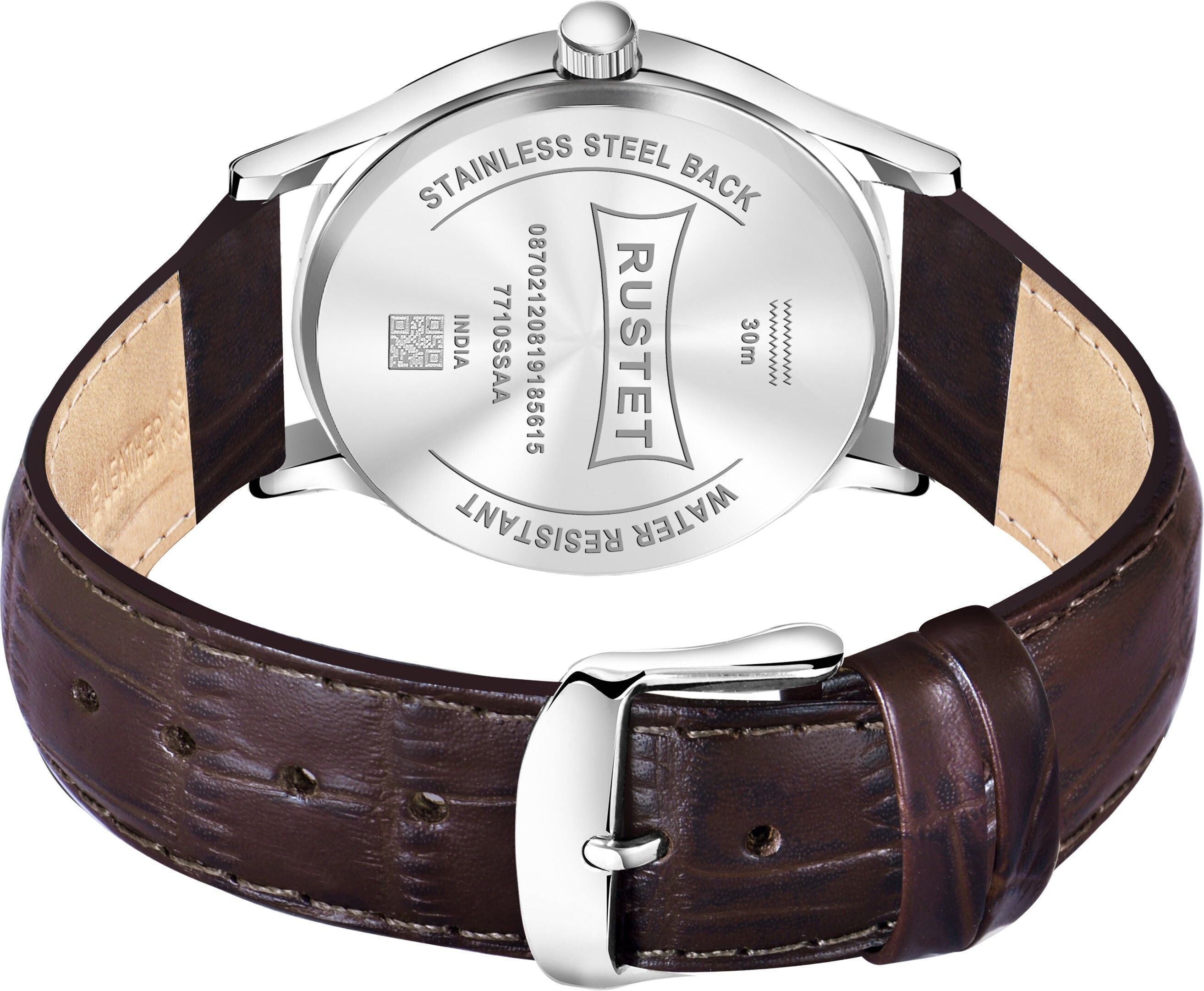RUSTET AS000010B Stainless Steel Chain Water Resistant Analog Watch - For Men
