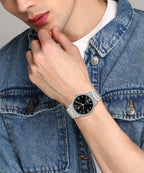 RUSTET AS000010B Stainless Steel Chain Water Resistant Analog Watch - For Men