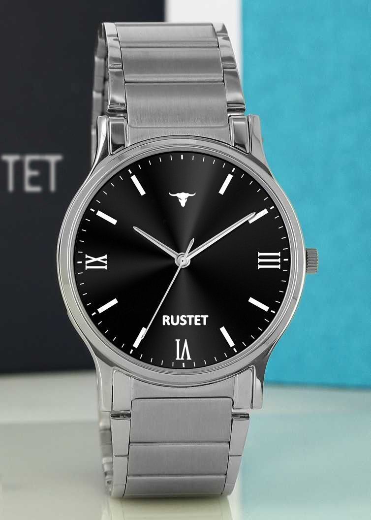 RUSTET AS000010B Stainless Steel Chain Water Resistant Analog Watch - For Men
