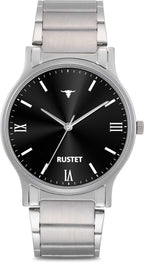 RUSTET AS000010B Stainless Steel Chain Water Resistant Analog Watch - For Men