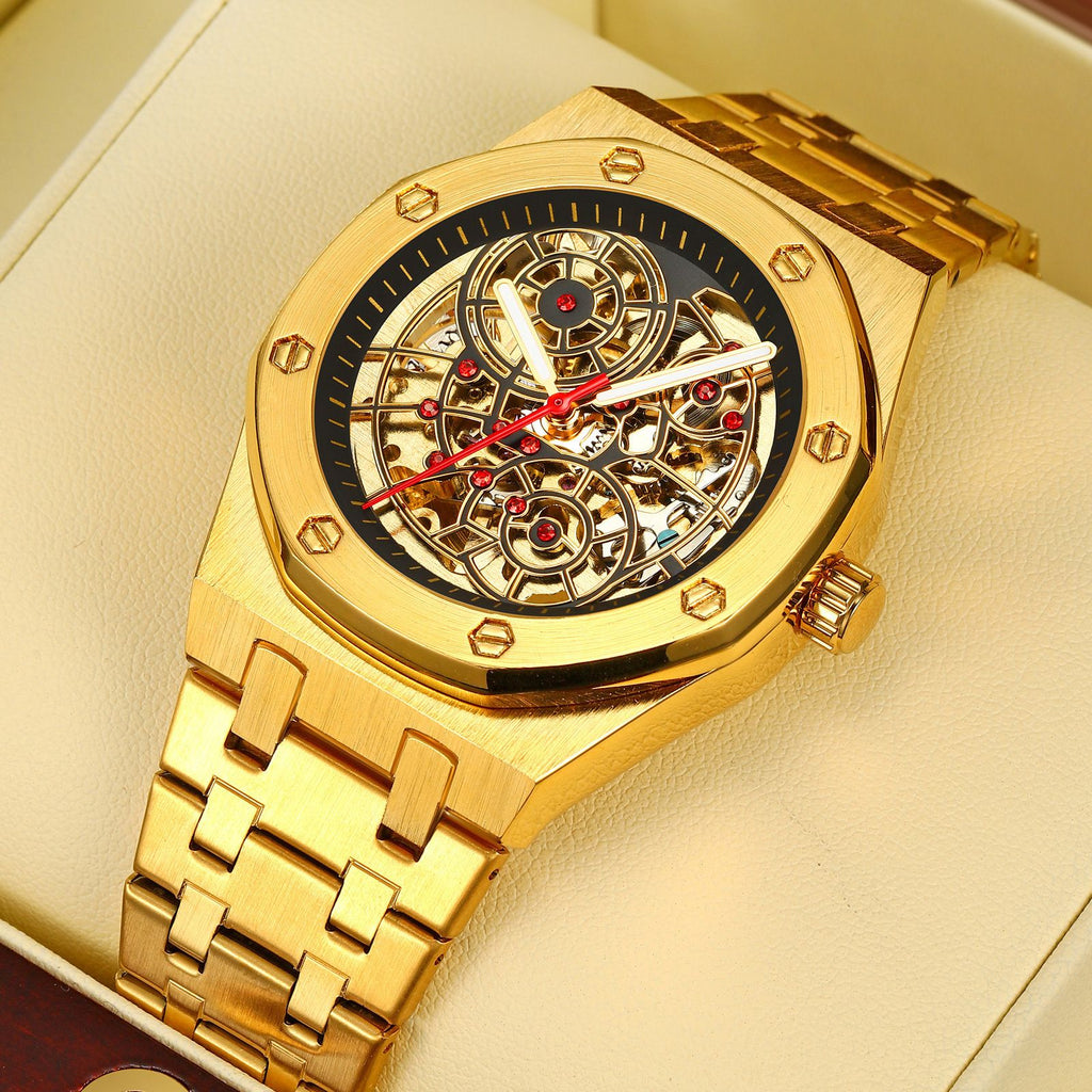 YHMEI Automatic 3ATM Waterproof Buisness Sport Stainless Steel Strap Analog Watch - For Men
