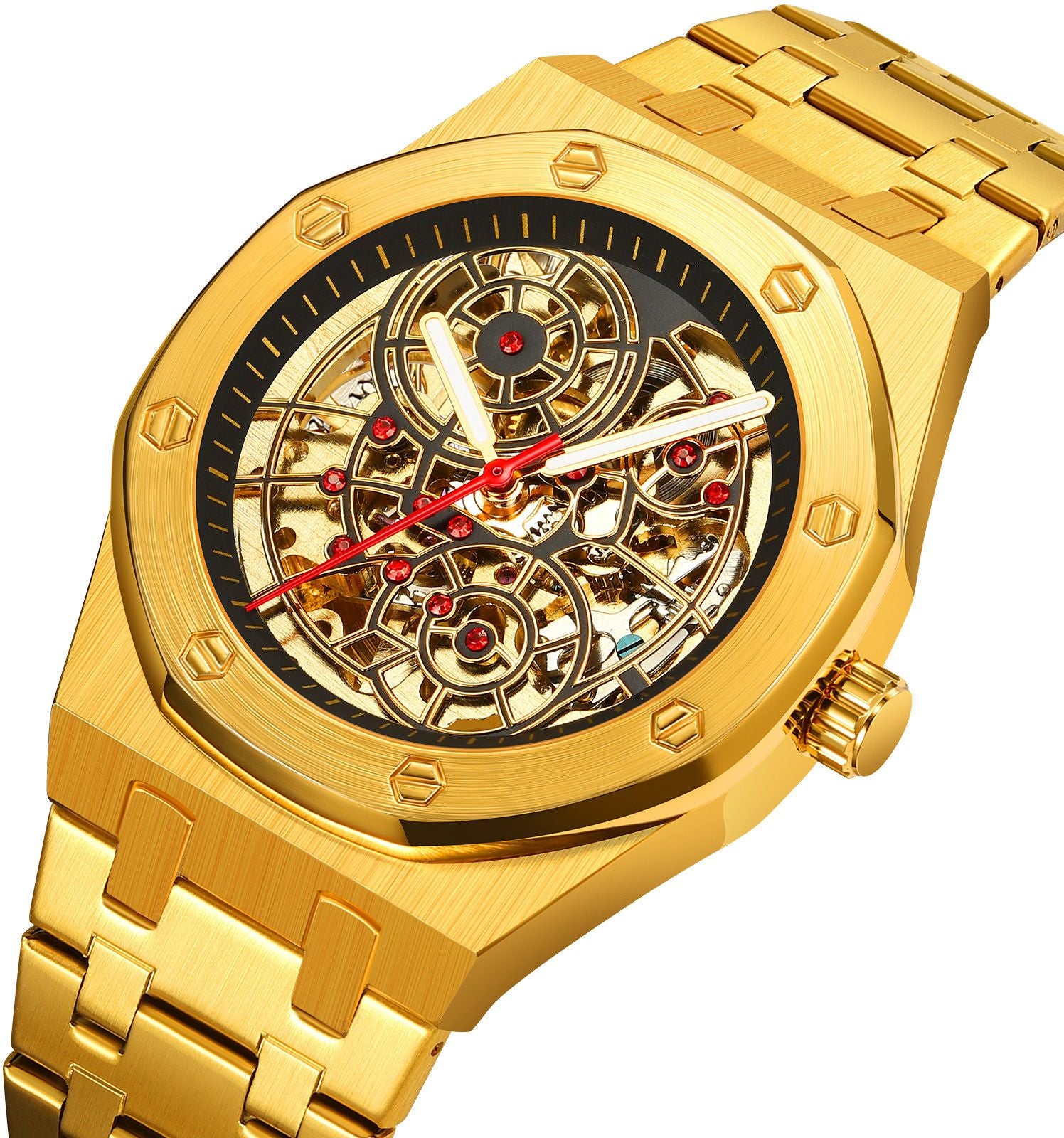 YHMEI Automatic 3ATM Waterproof Buisness Sport Stainless Steel Strap Analog Watch - For Men