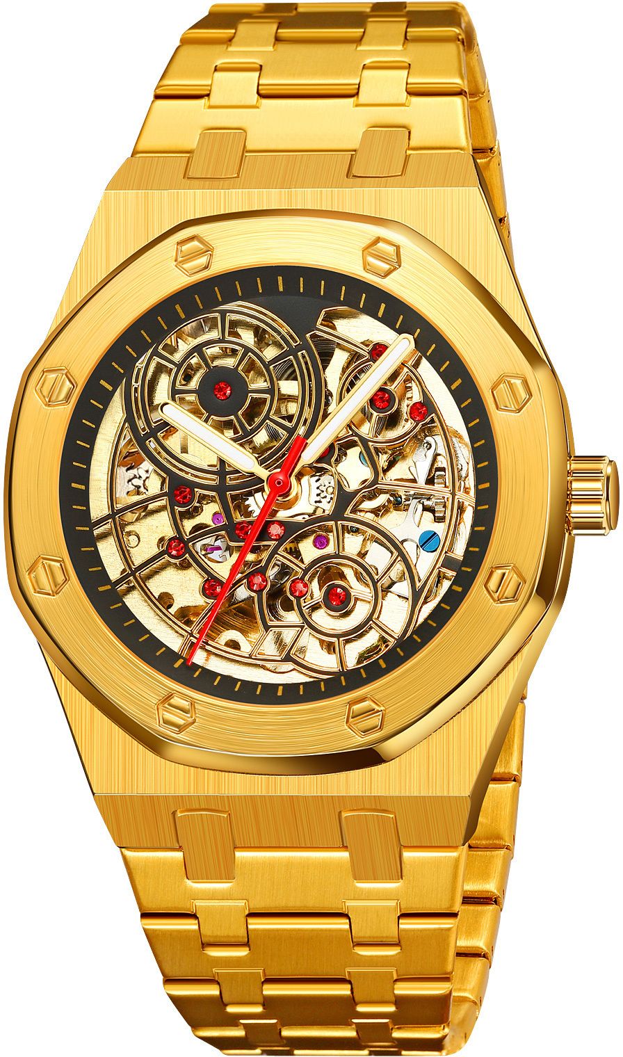YHMEI Automatic 3ATM Waterproof Buisness Sport Stainless Steel Strap Analog Watch - For Men