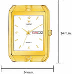 RUSTET IGP-BLK Waterproof Gold Square Dial Day and Date Boy's & Men's Analog Watch - For Men