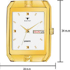 RUSTET IGP-HM-GOLD Waterproof Gold Square Dial Day and Date Boy's & Men's Analog Watch - For Men