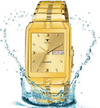 RUSTET IGP-HM-GOLD Waterproof Gold Square Dial Day and Date Boy's & Men's Analog Watch - For Men