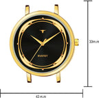 RUSTET LD-L02-BLK-CH Water Resistant Gold Stainless Steel Strap Analog Watch - For Women