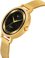 RUSTET LD-L02-BLK-CH Water Resistant Gold Stainless Steel Strap Analog Watch - For Women
