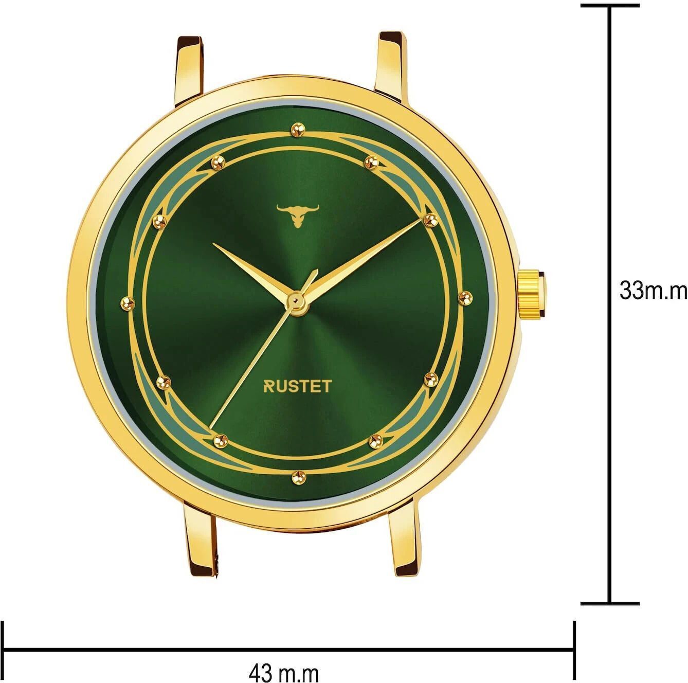 RUSTET LD-L02-GRN-CH Water Resistant Gold Stainless Steel Strap Analog Watch - For Women