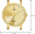 RUSTET LD-L03-GLD-CH Gold Mesh Strap Water Resistant Women Analog Watch - For Girls