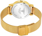RUSTET LD-L03-GLD-CH Gold Mesh Strap Water Resistant Women Analog Watch - For Girls