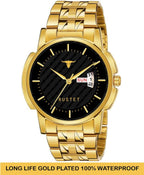 RUSTET LS3890 ORIGINAL GOLD PLATED DAY & DATE FUNCTIONING WATCH FOR BOYS Analog Watch - For Men