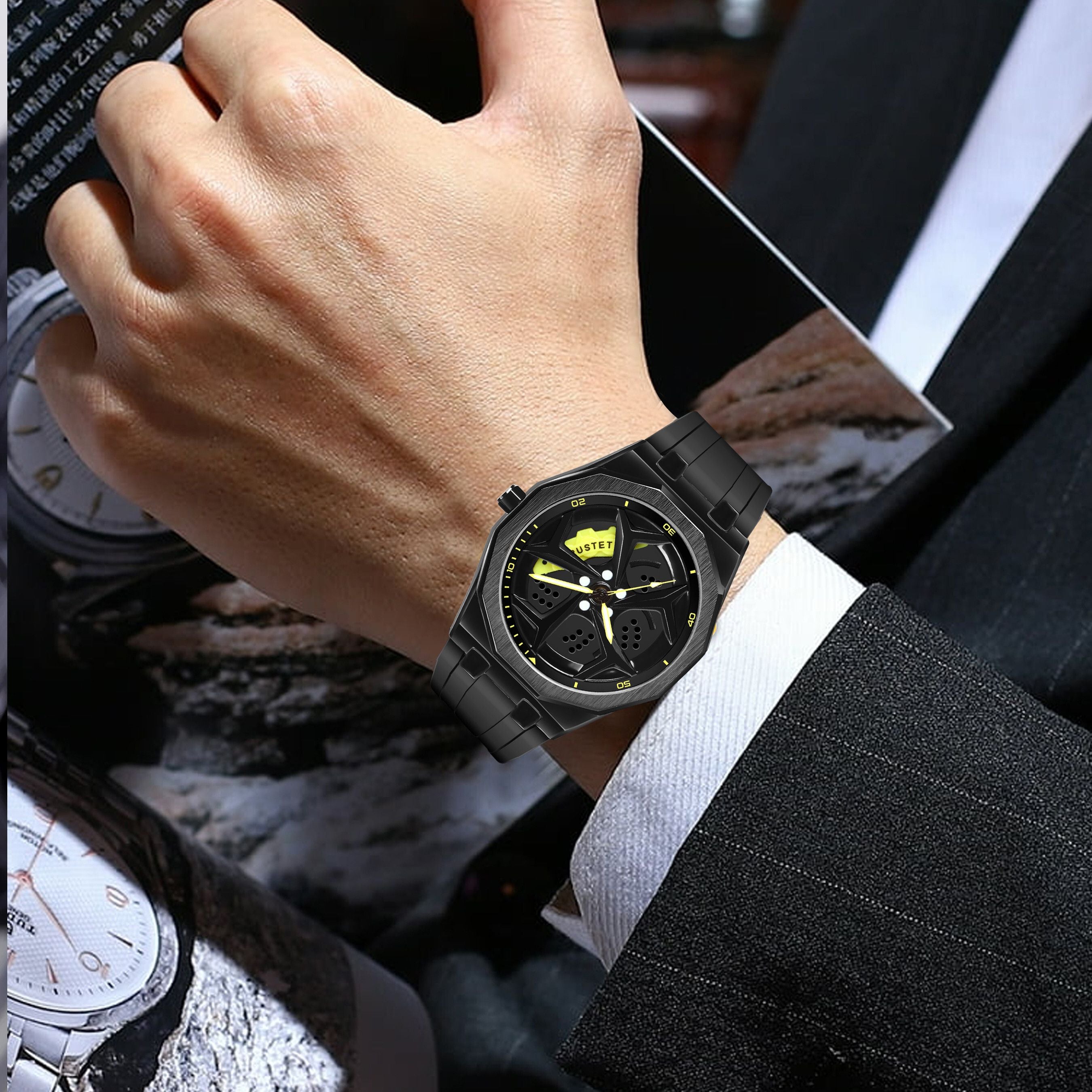 RUSTET New Wheels Rolling Creative Fashion Che Youhui League Fans Silicone Analog Watch - For Men