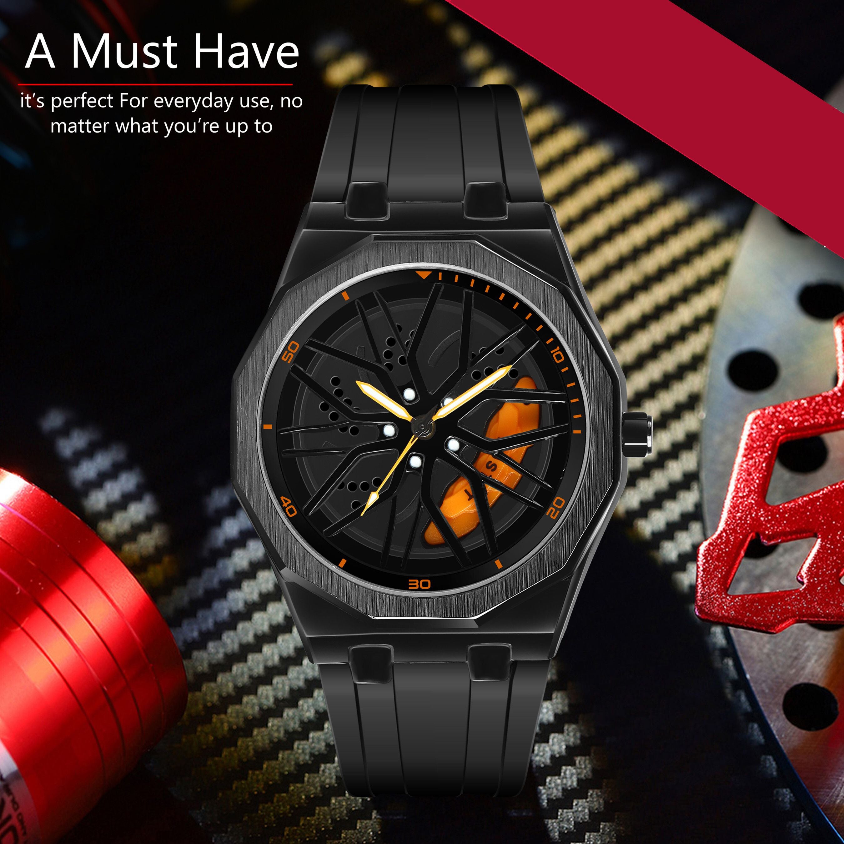 RUSTET New Wheels Rolling Creative Fashion Che Youhui League Fans Silicone Analog Watch - For Men